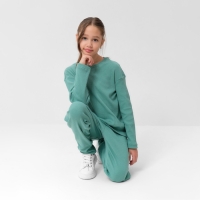 Костюм для девочки (свитшот, брюки) MINAKU цвет оливы, рост 122 см