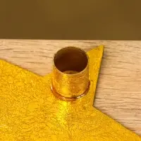 Подсвечник на 1 свечу "Звезда" золотая 13х12х3 см