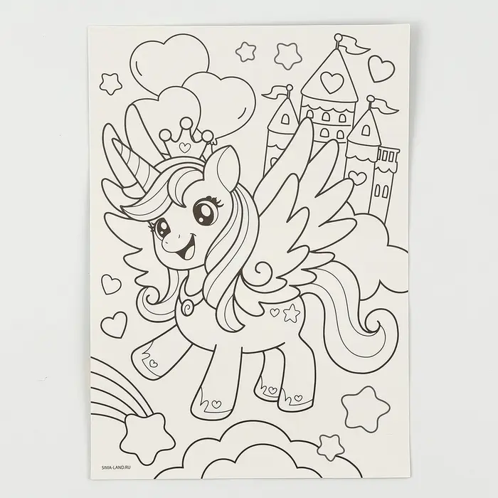 Аппликация стразами для детей &laquo;Единорожка&raquo;, набор для творчества, А5
