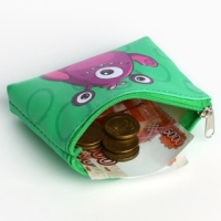 Кошелек детский на молнии &laquo;Монстр зеленый&raquo;, 11 х 8,5 см