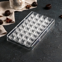 Форма для конфет и шоколада &laquo;Пазлы&raquo;, 20&times;12&times;2,5 см, 32 ячейки 2&times;2&times;0,8 см, цвет прозрачный
