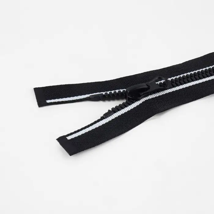 Молния &laquo;Трактор&raquo;, №5, разъёмная, замок автомат, 70 см, чёрная, белая