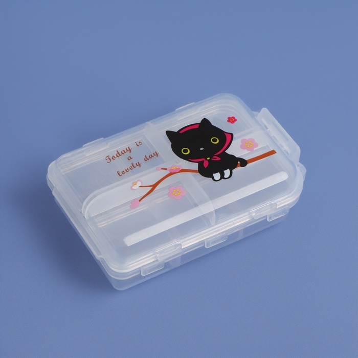 Таблетница, 10 &times; 6 &times; 3 см, 10 секций, цвет белый