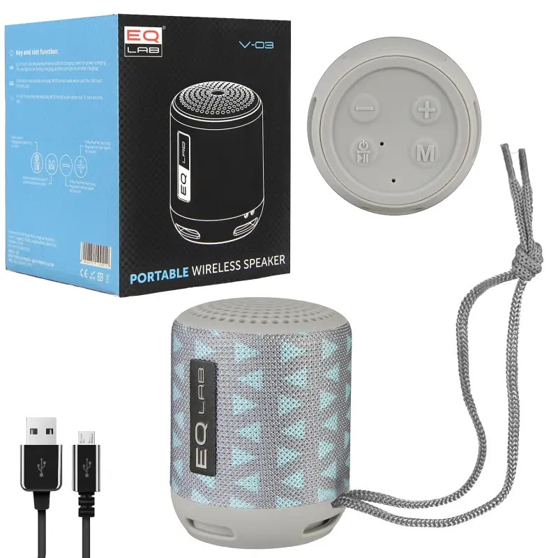 Портативная акустика V-03 Зеленая с серым (48шт/кор)