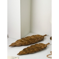 Набор органайзеров &laquo;Лист №5&raquo;, полистоун, 2 шт, цвет золото