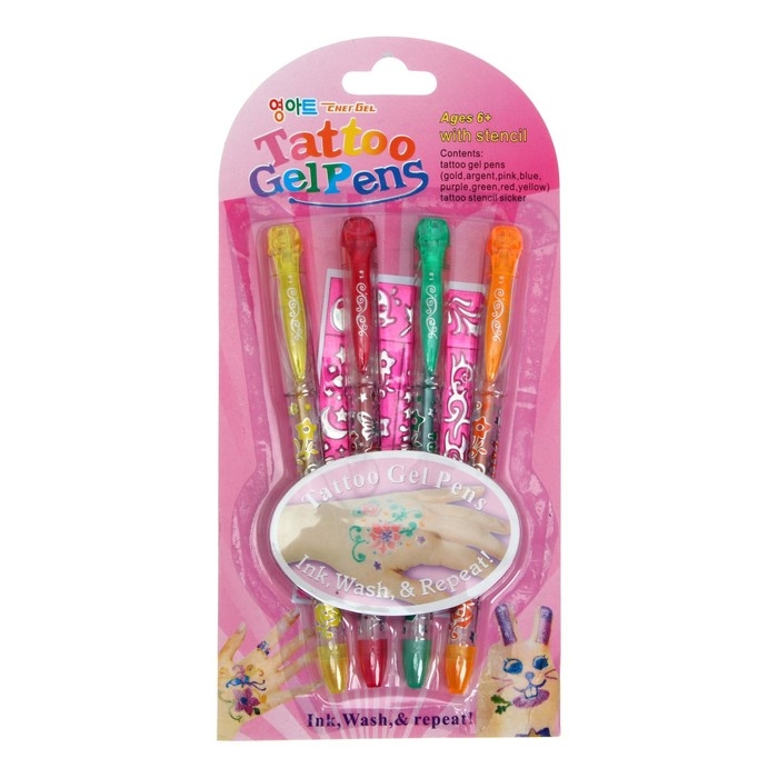 Набор гелевых ручек Набор гелевых ручек "Тату" 4 цвета, в блистере