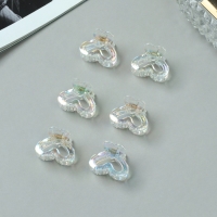 Краб для волос "Аванти" (набор 6 шт) сердце двойное, 2,5 см, прозрачный