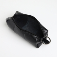 Ключница карманная на молнии, TEXTURA, длина 12,5 см, кольцо, цвет чёрный Ключница карманная на молнии, TEXTURA, длина 12,5 см, кольцо, цвет чёрный