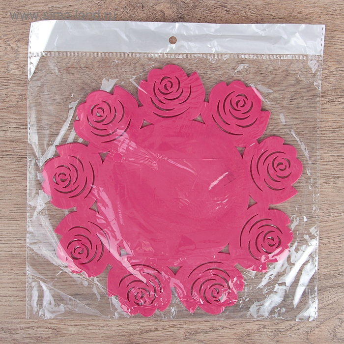 Подставка под горячее &laquo;Летний домик&raquo;, d=19 см, цвет фиолетовый