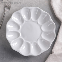 Блюдо пасхальное фарфоровое &laquo;Белье&raquo;, d=22 см, на 12 яиц и кулич