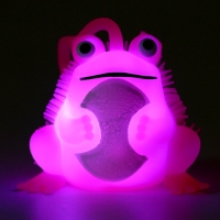 Мяч детский резиновый ёжка световой &laquo;Лягушка&raquo;, цвета МИКС , в шоубоксе