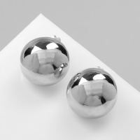 Серьги металл &laquo;Атмосфера&raquo;, круг, сфера, цвет серебро