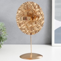 Подсвечник металл на 1 свечу "Паутина времени" золото 26х14,5х11 см