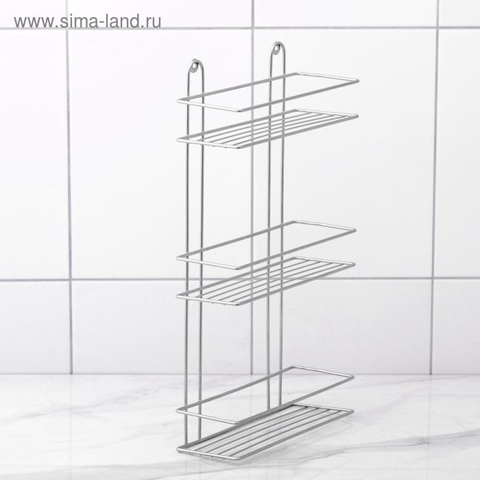 Полка прямоугольная 3-х ярусная, 26.5&times;10.5&times;50 см, хром