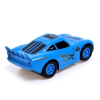 Машина &laquo;Тачка&raquo;, работает от батареек, стреляет дисками, свет и звук, цвет синий