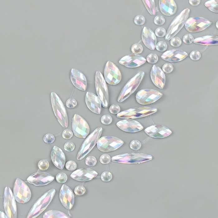 Наклейка пластик стразы на волосы Наклейка пластик стразы на волосы "Сердца" 26,5х13 см