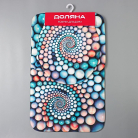 Коврик для ванной и туалета Доляна &laquo;Каменные завитки&raquo;, 3 шт: 35&times;39 см, 40&times;50 см, 45&times;75 см