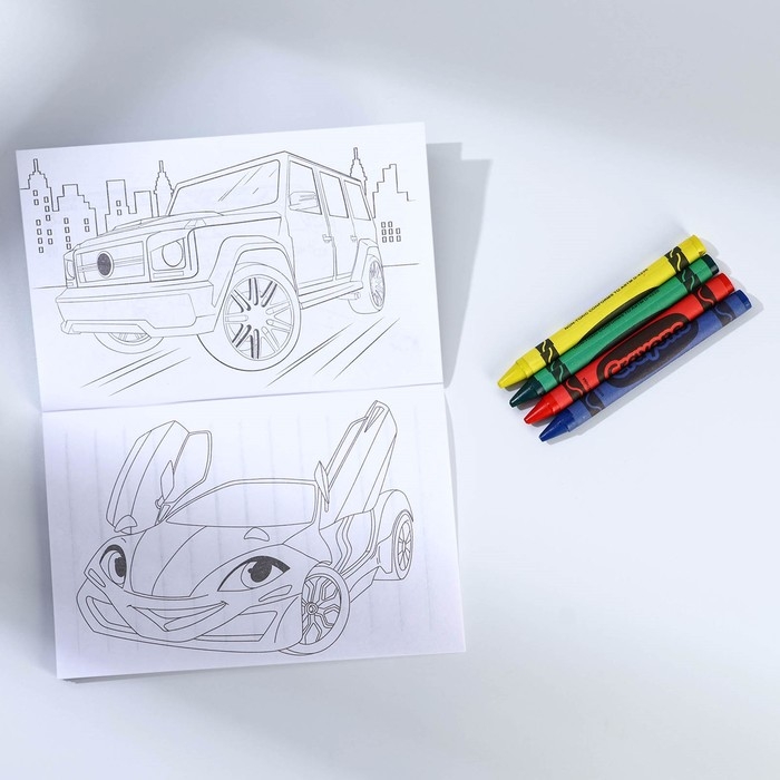 Подарочный набор блокнот - раскраска, мелки 4 шт. &laquo;Чемпиону&raquo;