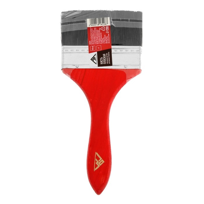 Кисть плоская ЛОМ, смешанная щетина, деревянная рукоятка, 4", 100 мм