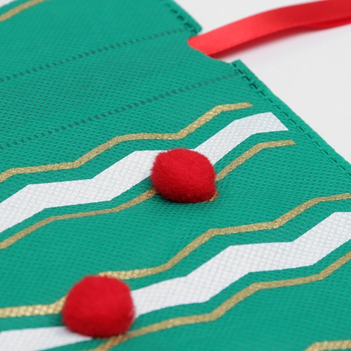 Новый год. Мешок подарочный Новый год. Мешок подарочный "Помпоны", 20 х 30 см