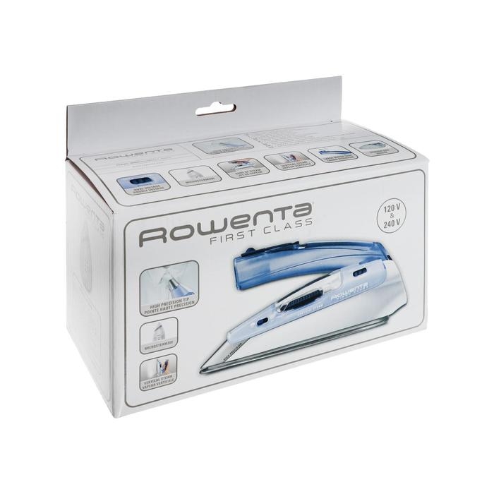 Утюг Rowenta DA1510, 1000 Вт, нержавеющая сталь, 45 г/мин, 70 мл, дорожный, бело-синий Утюг Rowenta DA1510, 1000 Вт, нержавеющая сталь, 45 г/мин, 70 мл, дорожный, бело-синий