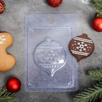 Форма для шоколада и конфет пластиковая &laquo;Ёлочный шар&raquo;, 15&times;10 см, цвет прозрачный