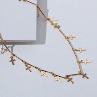 Чокер &laquo;Металлика&raquo; крестики, цвет золото, L=30 см