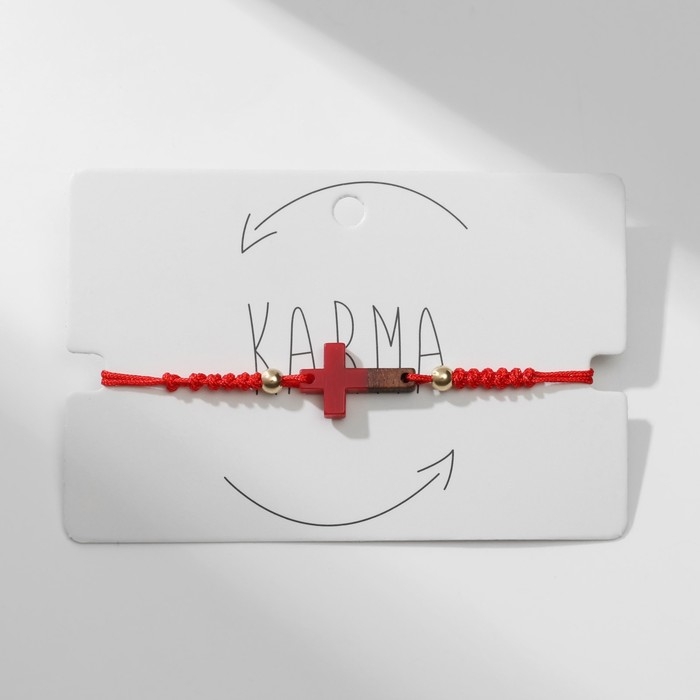 Браслет-оберег &laquo;Красная нить&raquo; крестик, цвет красный