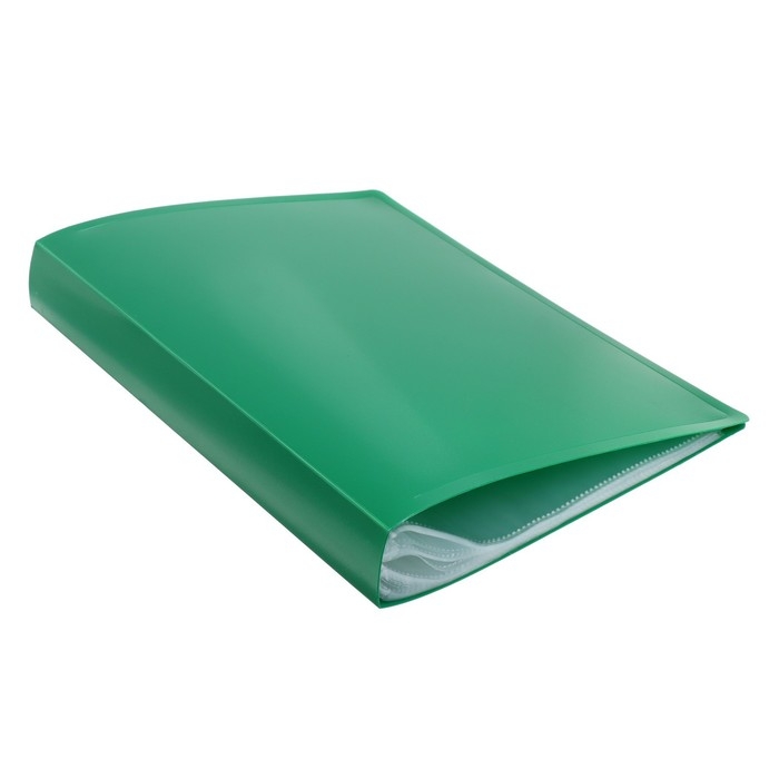 Папка с 80 вкладышами А4, 700 мкм, Calligrata, текстура "песок", зелёная