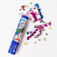 Новогодняя хлопушка пневматическая &laquo;Счастья, радости, веселья&raquo; мишки, фольга-серпантин, 20 см