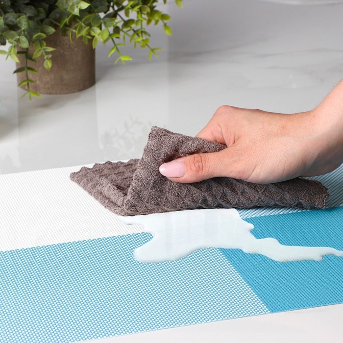 Салфетки сервировочные на стол Доляна &laquo;Настроение&raquo;, 4 шт, 45&times;30 см, цвет бело-синий