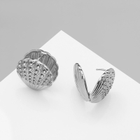 Серьги металл &laquo;Аккорд&raquo; ракушка, лучи, цвет серебро