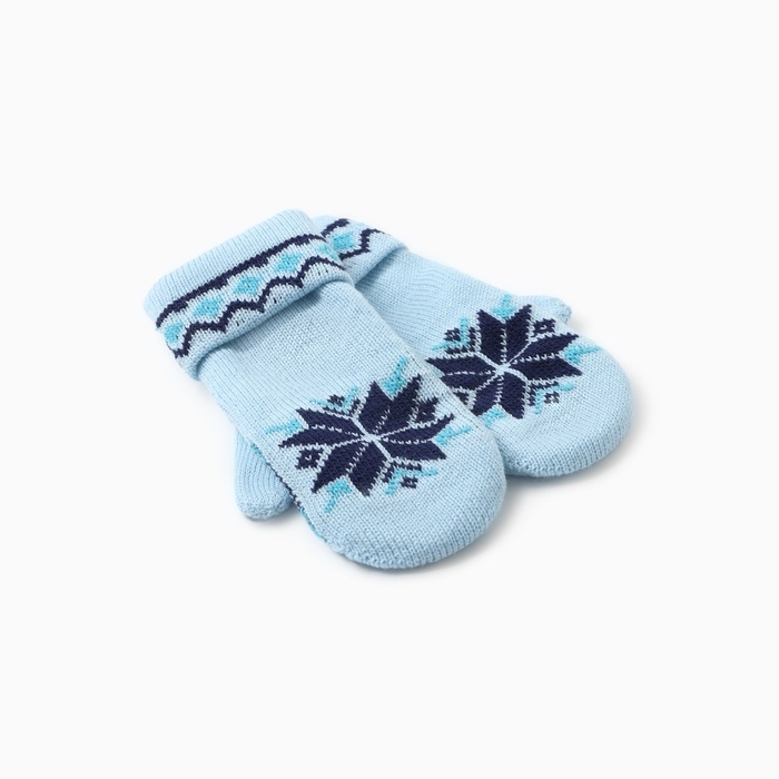 Варежки двойные женские, цвет голубой, р-р 18 Варежки двойные женские, цвет голубой, р-р 18