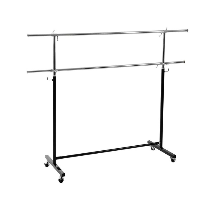 Вешало П-образное c двумя перекладинами 120-183×43×97-190 см, цвет чёрный Вешало П-образное c двумя перекладинами 120-183×43×97-190 см, цвет чёрный