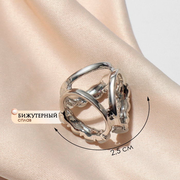 Муфта для платка &laquo;Треугольник&raquo;, цвет серый в серебре