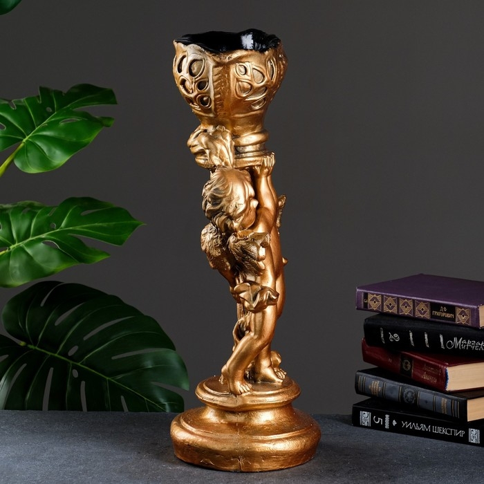 Подставка "Два ангела с ладьей" бронза, 20&times;28&times;52 см