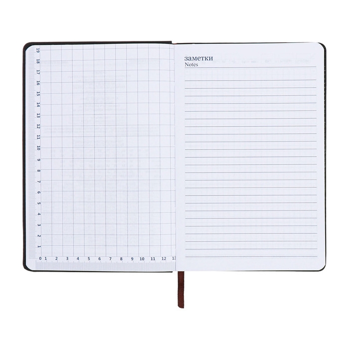 Ежедневник недатированный, А5, 140л, клетка, обл.кожзам, Синий