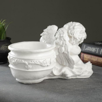 Декоративное кашпо для цветов, &laquo;Спящий ангел&raquo;, 650 мл, 15&times;18.5&times;31 см, гипс, белое