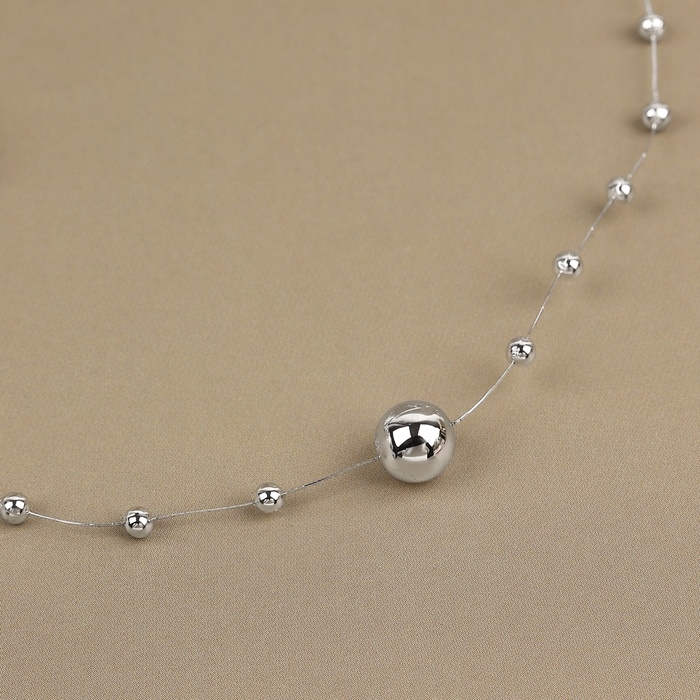 Жемчуг на леске, 3/8 мм, 10 &plusmn; 1 м, цвет серебряный