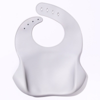 Нагрудник для кормления силиконовый с карманом, цвет серый Нагрудник для кормления силиконовый с карманом, цвет серый