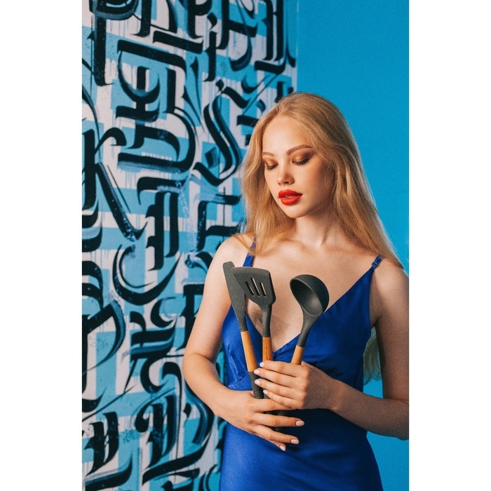 Половник Доляна &laquo;Брауни&raquo;, 33 см, цвет серый/бежевый