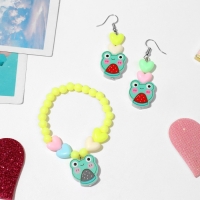 Набор детский «Выбражулька» 2 предмета: серьги, браслет, лягушки, цвет МИКС Набор детский «Выбражулька» 2 предмета: серьги, браслет, лягушки, цвет МИКС