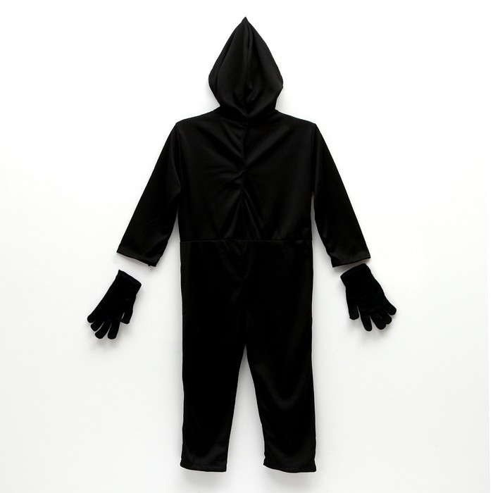 Карнавальный набор &laquo;Жуткий скелетик&raquo;: комбинезон, перчатки, грим, р. 104&ndash;116 см