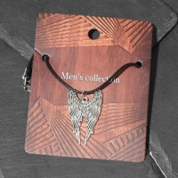 Кулон унисекс &laquo;Крылья&raquo;, цвет чернёное серебро на чёрном шнурке, 42 см