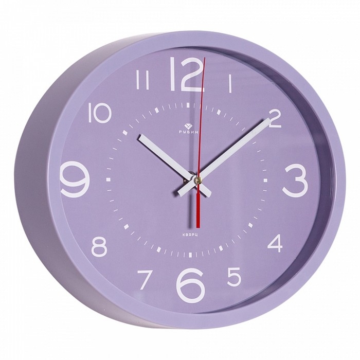Часы настенные, интерьерные "Классика", бесшумные, 22.5 х 29 см, сиреневые