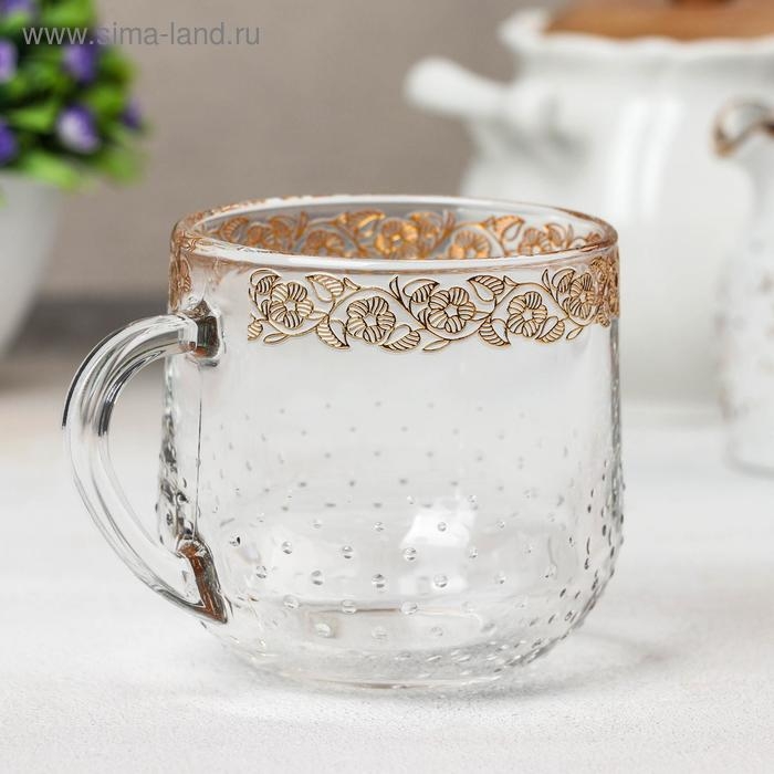 Кружка стеклянная &laquo;Золотая вязь&raquo;, 300 мл