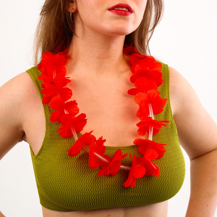 Гавайское ожерелье световое, 3 режима подсветки, цвет красный Гавайское ожерелье световое, 3 режима подсветки, цвет красный