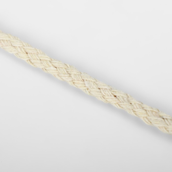 Шнур для плетения, хлопок, d = 4 мм, 50 ± 1 м, без сердечника, цвет белый Шнур для плетения, хлопок, d = 4 мм, 50 ± 1 м, без сердечника, цвет белый