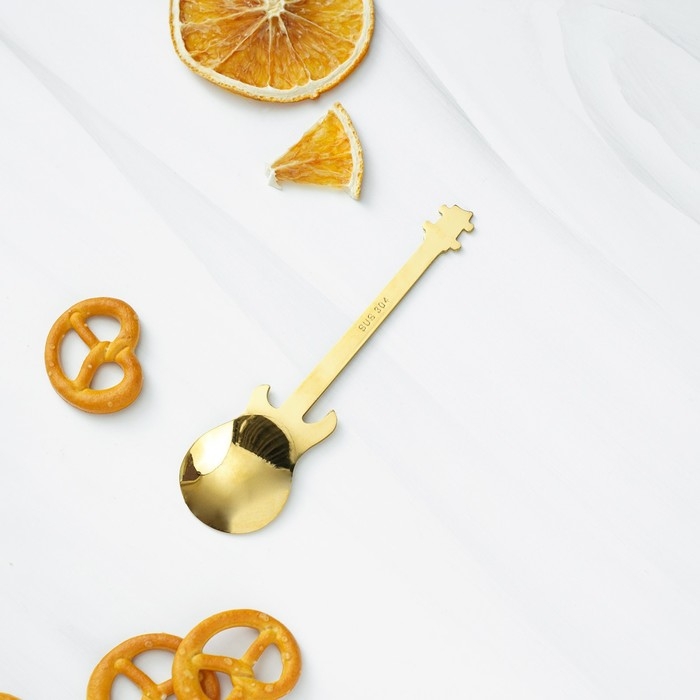 Ложка десертная из нержавеющей стали Magistro &laquo;Гитара&raquo;, длина 12 см, цвет золотой