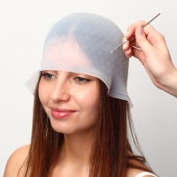 Шапочка для мелирования, с крючком, цвет голубой Шапочка для мелирования, с крючком, цвет голубой